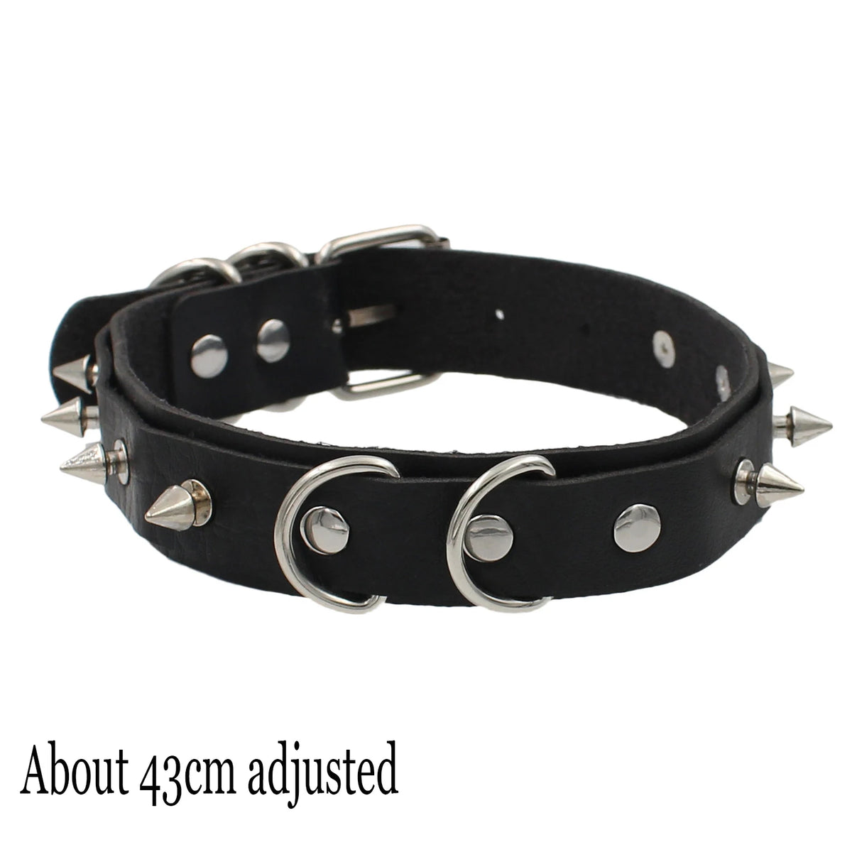 Black PU Leather Punk Choker Collar Necklace with Rivets Gothic Femme Jewelry for Party Club Sexy Goth Pendientes