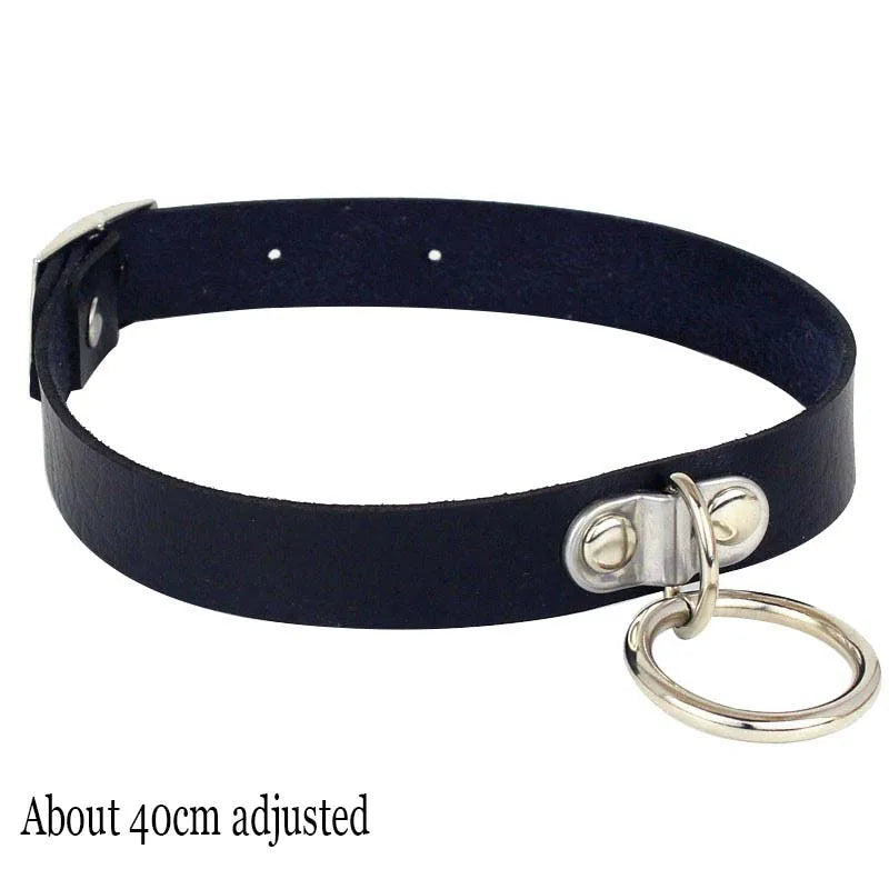 Black PU Leather Punk Choker Collar Necklace with Rivets Gothic Femme Jewelry for Party Club Sexy Goth Pendientes