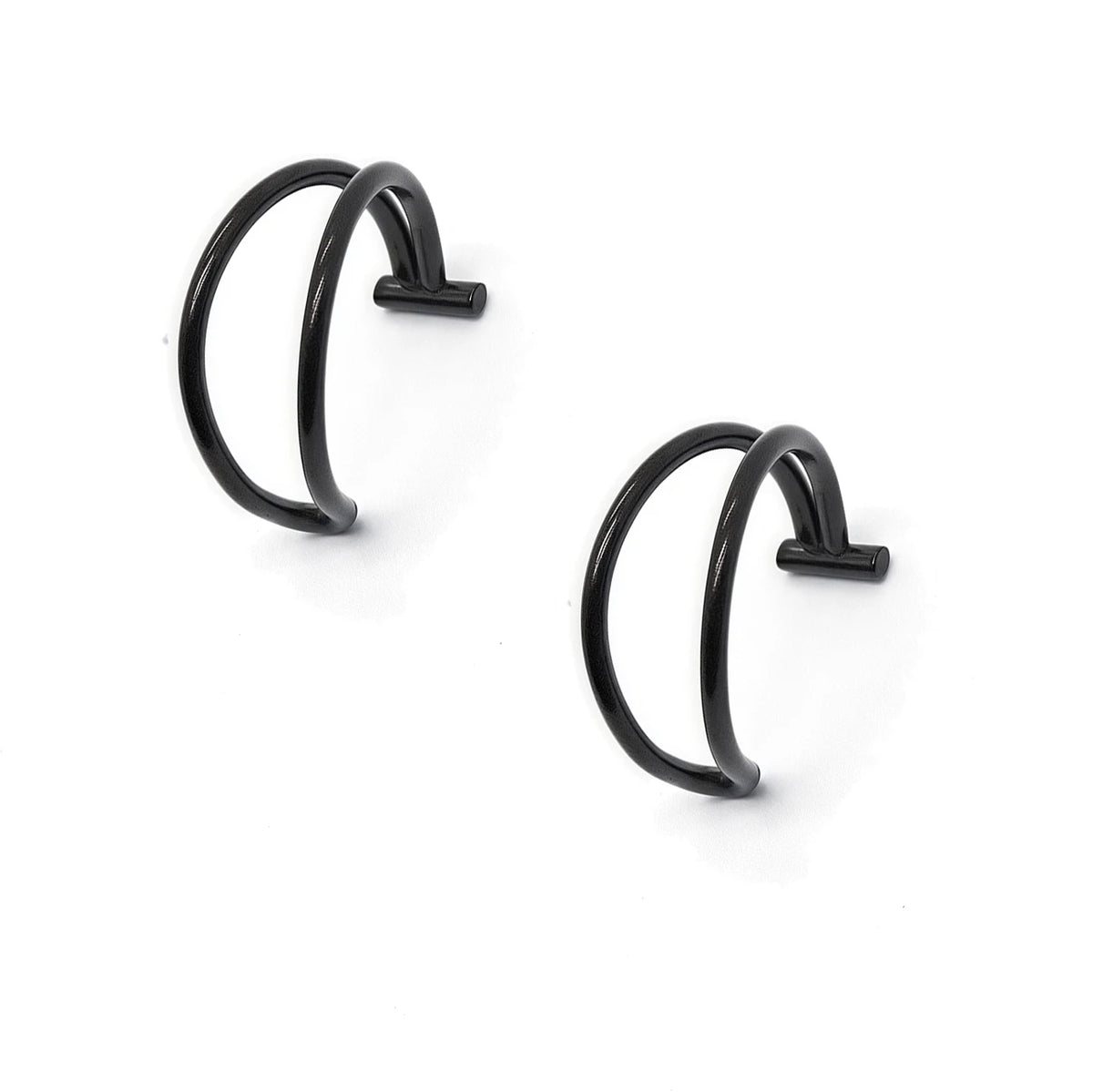 2PCS Trendy 10mm Stainless Steel Punk Clip on Fake Piercing Nose Wrap Lip Rings Unisex Nose Ring Women Men Tusk Body Jewelry