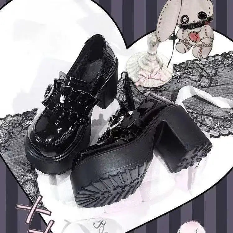 Thick Bottom Mary Jane Small Leather Shoes Women 2025 Autumn New Design Punk Lolita Shoes Women Fashion Versatile Loafers Casual