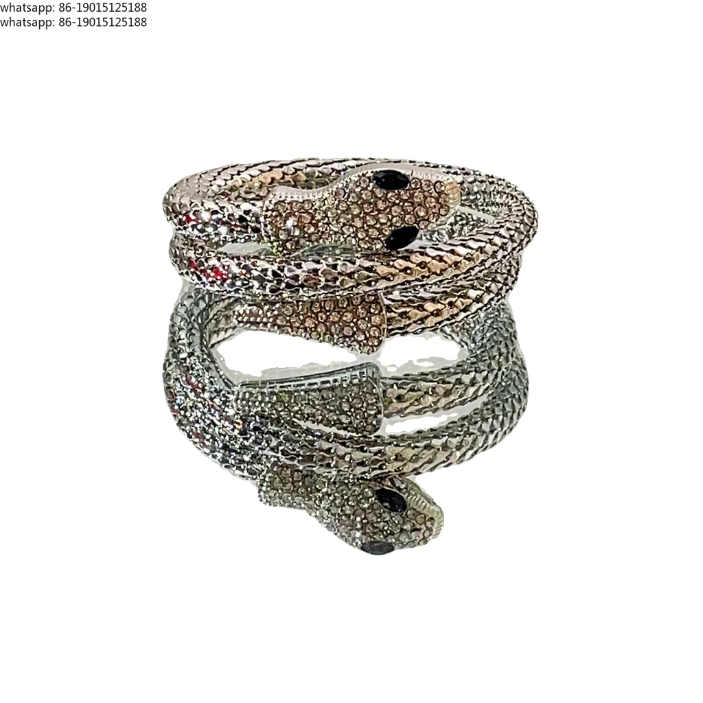 Personalized niche exaggerated punk serpentine winding alloy zircon bracelet bracelet bracelet female