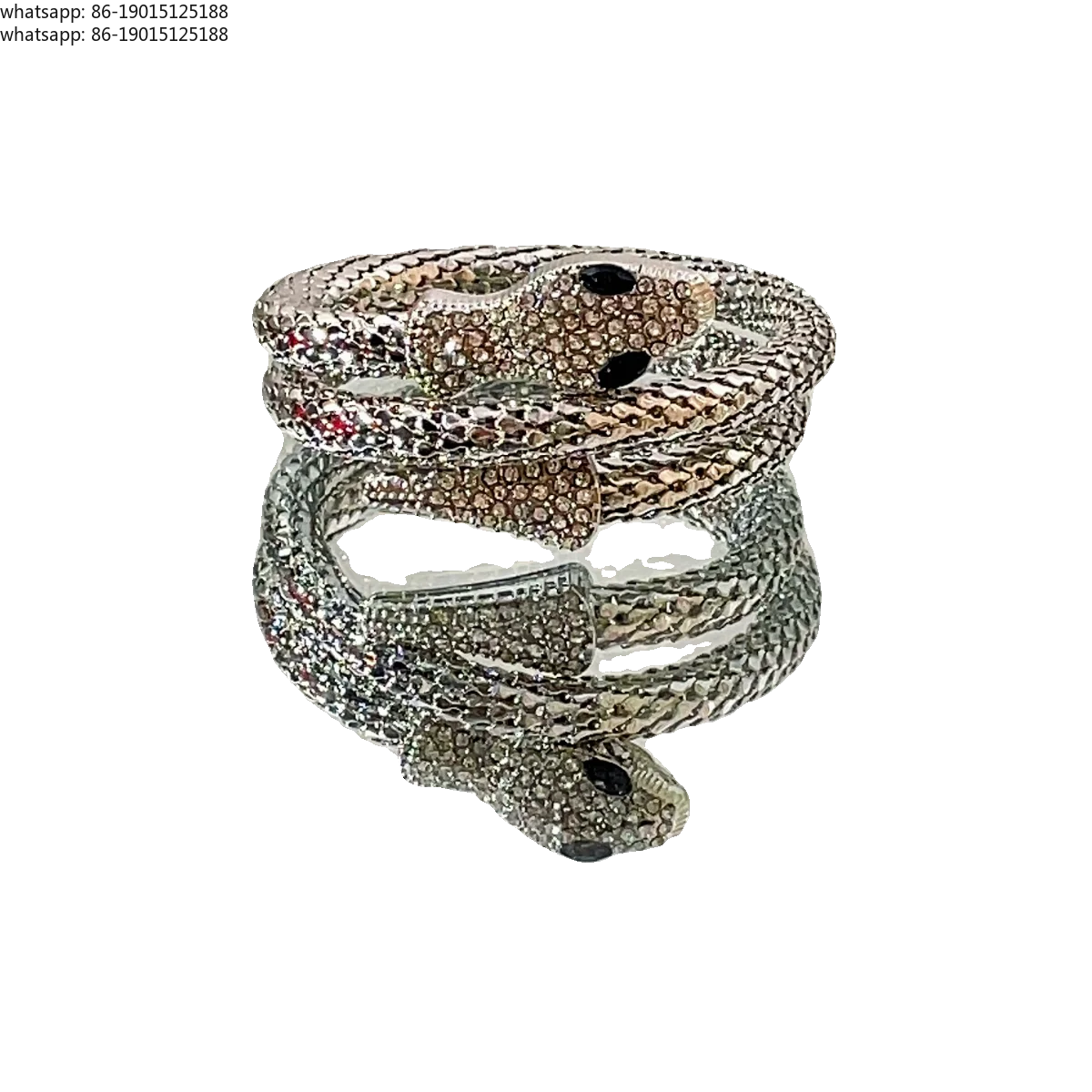 Personalized niche exaggerated punk serpentine winding alloy zircon bracelet bracelet bracelet female