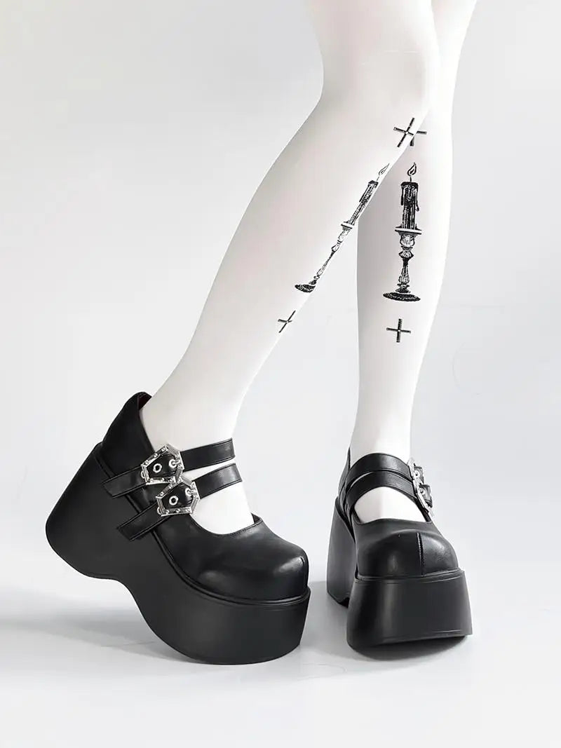 Nameless Witch 2.0 Original Subcultural Punk Thick Soled Shoes With Shallow Mouthpiece Bottom Versatile Single Shoes Lolita Girl