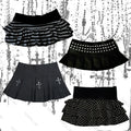 American punk gothic retro style Emo Girl slimfit skirt subculture Harajuku sweet and sexy spicy girl style versatile mini skirt