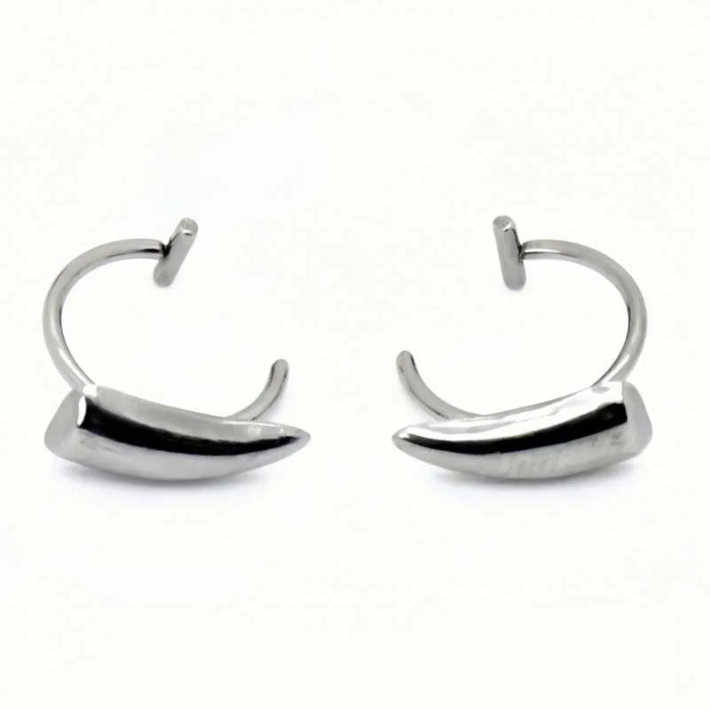 1pair Stainless Steel Personalised Sharp Teeth Fake Piercing Lip Ring Punk Exaggerated Jewelry for Women Gothic Body Jewelry