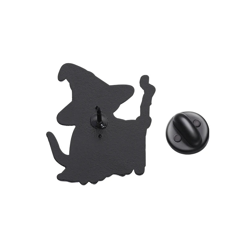 Lizard Wizard Enamel Pins Punk Gothic Blue Animal Metal Brooches Decorate Backpack Clothes Lapel Badge Funny Jewelry Gifts