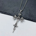 1 piece Gothic Double Sided Cross Pendant Necklace Niche Personality Design Hip Hop Retro Punk Accessories